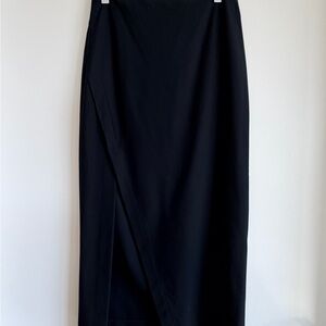 Zara Black Chic high waisted Midi Slit Skirt XS